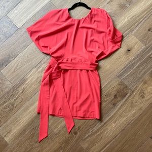 Ark & Co Red Cocktail Dress with batwing sleeve and open back, Size Small